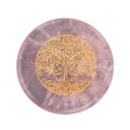 Gemstone D55X7MM Natural Rose Quartz Crystal Coasters Cup Mat Decor Slices