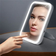 Table Desktop Smart Vanity Makeup Mirror with Light Led Cosmetic Mirror Make-up Portable Compact Backlight Folding Small Mirrors