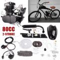 US Stock 80cc Bike Bicycle Motorized 2 Stroke Petrol Gas Motor Engine Kit Full Set Black Silver