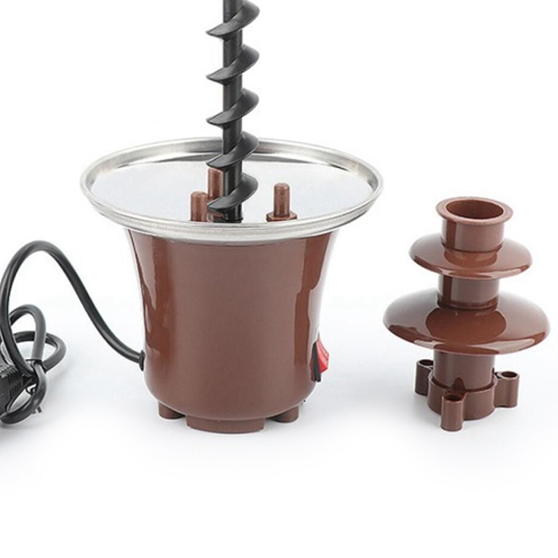 US Plug,Three Layer Creative Design Of Chocolate Fountain Chocolate Melting and Heating Hot Pot Machine
