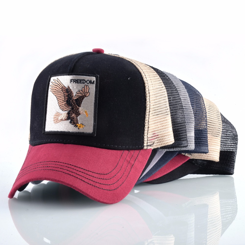 Casual Baseball Caps For Men Embroidery Eagle Snapback cap Women Summer Mesh Trucker Bones Unisex Hip Hop Hat Cotton Casquette