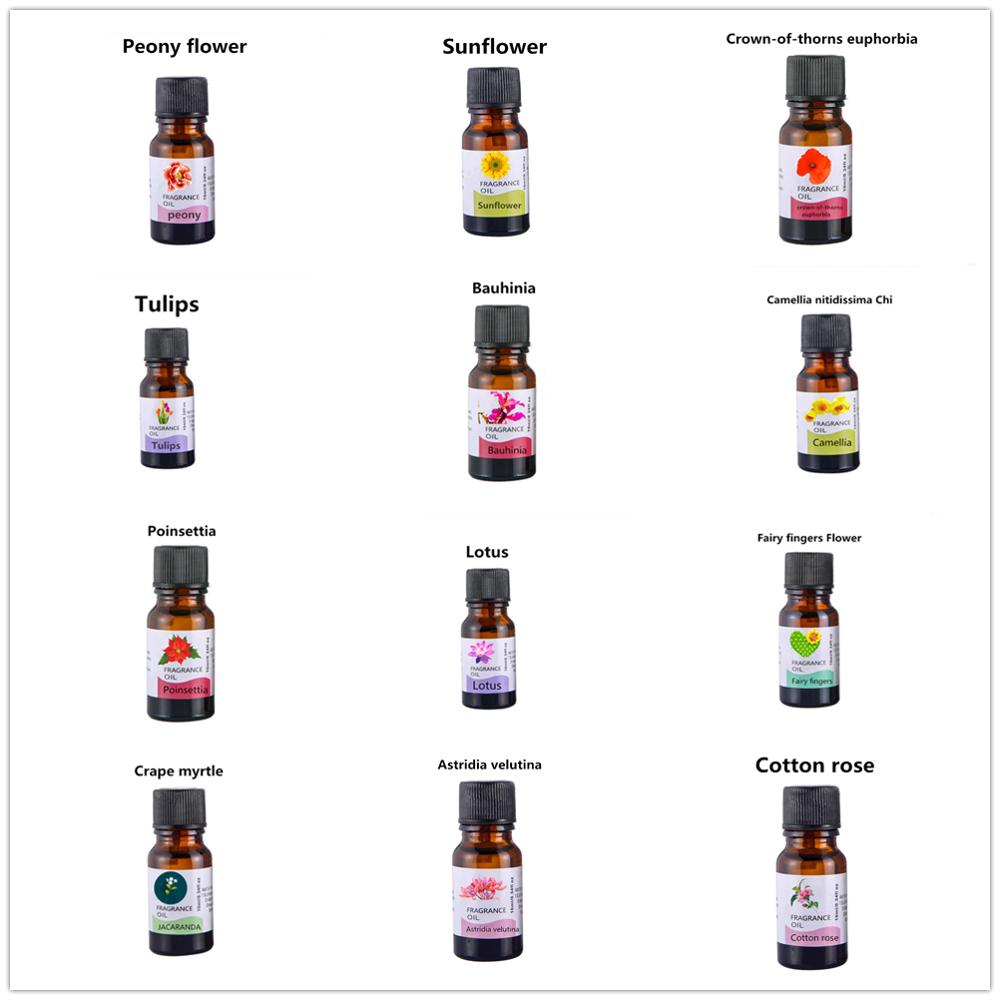 Tulips Pure Essential Oils 10ML 12 Smells Gift Set Humidifier Aromatherapy Crown of Thorns Sunflower Peony Essential Oil 1Pcs