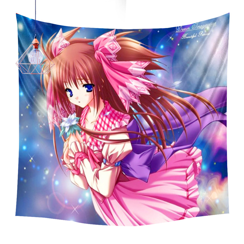 Little loli anime tapestry element wall hanging beach towel dormitory fitness yoga blanket room tapestry new year decoration