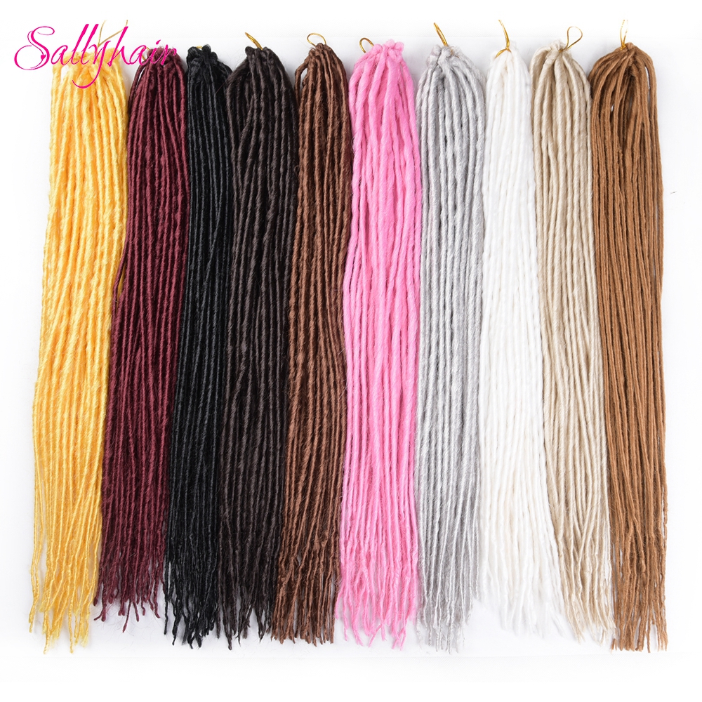 Sallyhair Dreadlocks 12Strands/pack 20inch 100gram Synthetic Braiding Hair Extensions Crochet Braids Hair White Blonde Grey