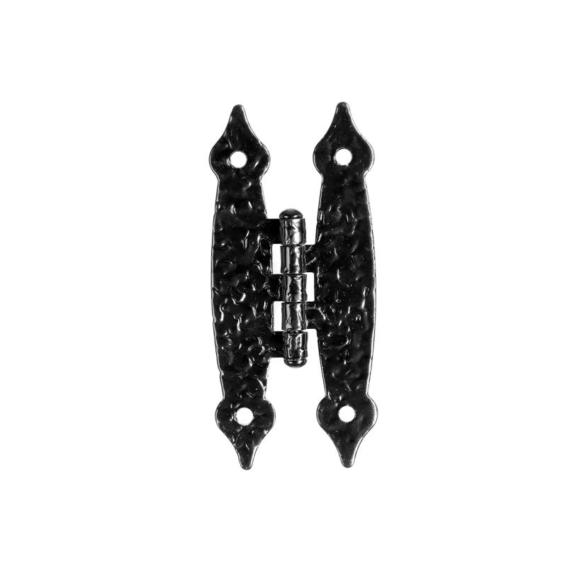 10pcs Black Antique Pattern Iron H Cabinet Hinge Metal Steel Cabinet Door Window Luggage Furniture Decorative Hinge Set 65mm