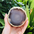 350-450g Rare Natural Enhydro moving bubble agate crystal Stone