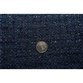 Free ship navy with shinning line weaved tweed fabric price for 1 meter