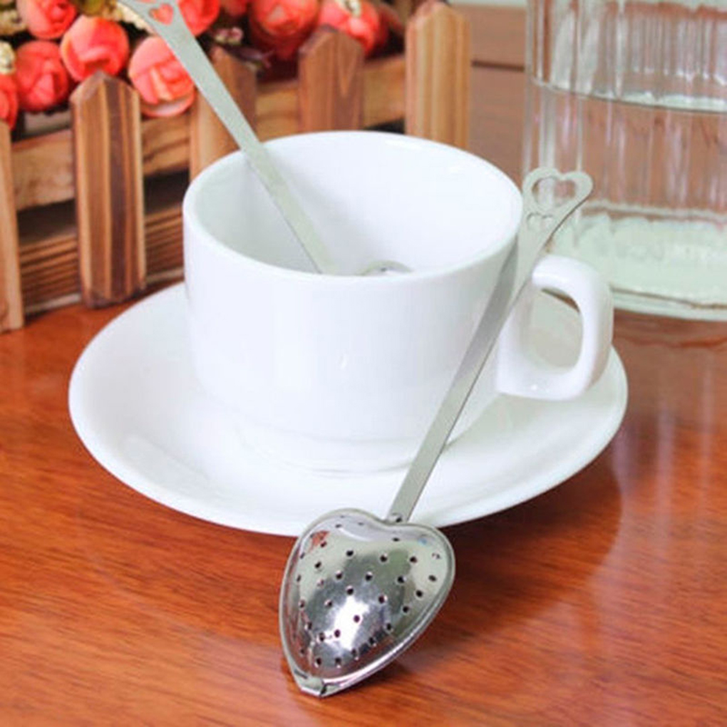 Stainless Steel Tea Infuser Sphere Mesh Tea Heart Shape Bulk Tea Filter Diffuser Handle Seasoning Strainer Teapot Gadgets Tools