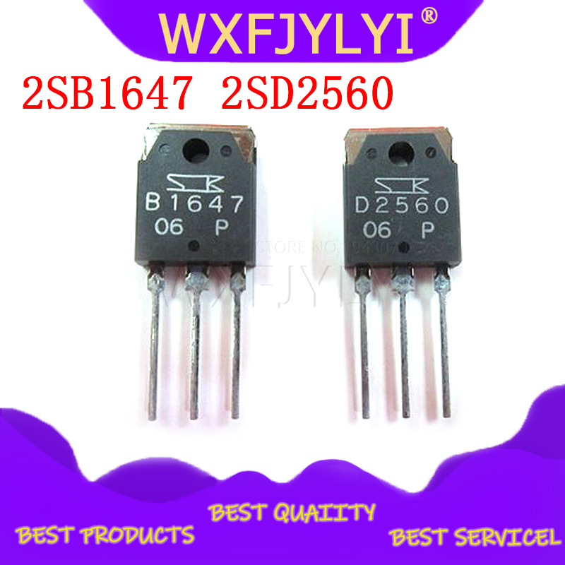 2PCS (1PCS=B1647 1PCS=D2560) 2SB1647 2SD2560 TO-3P integrated circuit