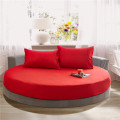 100% Cotton Round Fitted Sheet Romantic Solid Color Round Bed Sheet Bedding Set Mattress Cover Topper 200cm 220cm Themed Hotel