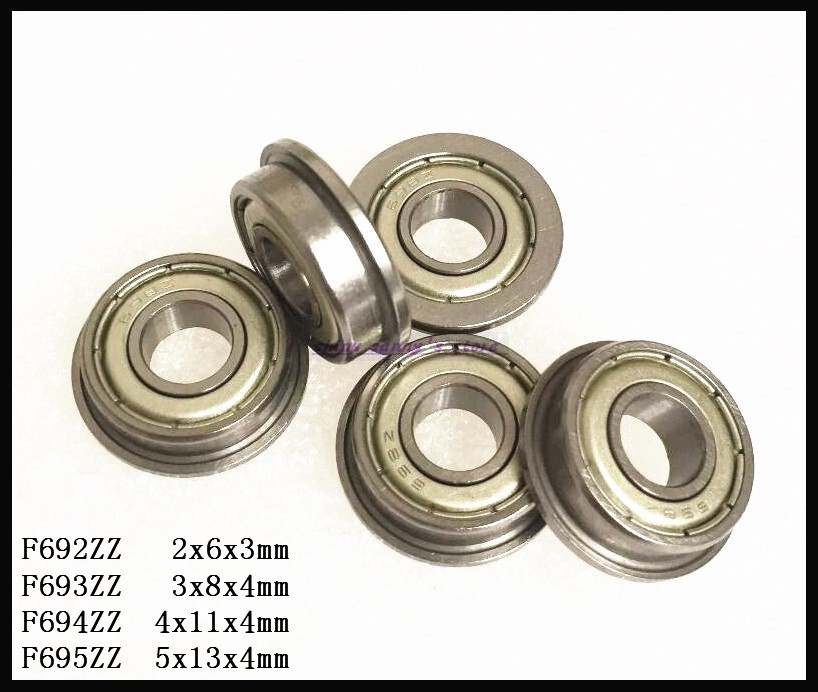 5-8pcs/Lot F692ZZ , F693ZZ , F694ZZ , F695ZZ Flange Bearing Deep Groove Ball Bearing Mini Ball Bearing Brand New