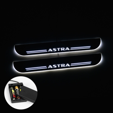 LED Door Sill Plate Streamed Light For Opel Astra J K H 2004 -2020 Powered by Batteries Door Sills Car Sticker Accessories