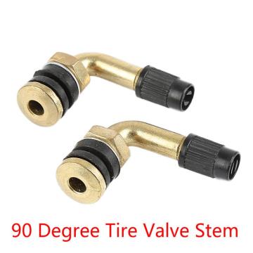 New 90 Degree Short 2pcs Angle Brass Air Tyre Valve Valve Caps Stem With Extension Adapter For Truck Motorcycle Car Accessories