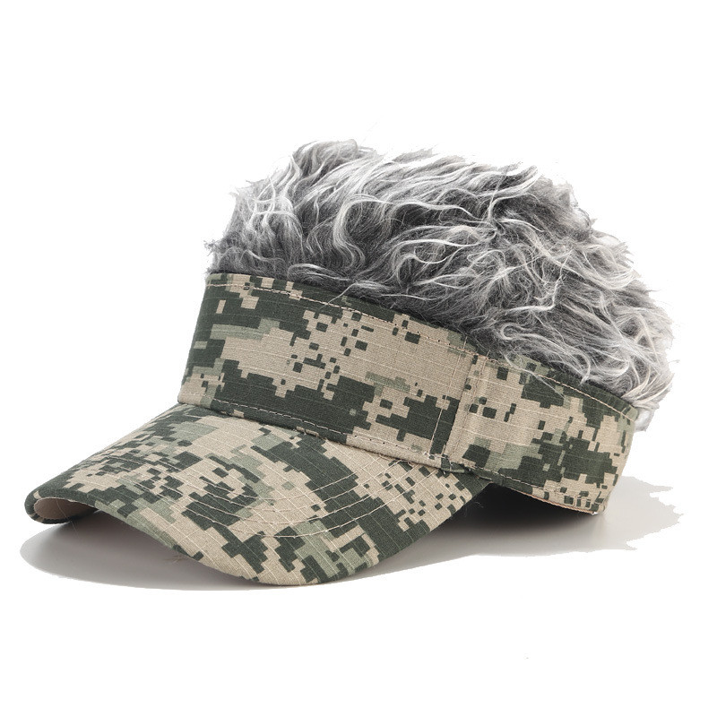 2020 Camo Baseball Cap With Wigs Fishing Caps Men Outdoor Hunting Camouflage Jungle Hat Airsoft Tactical Hiking Casquette Hats