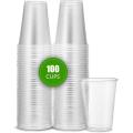 9 oz Plastic Disposable Clear Durable Drinking Cups(100 count), Clear Disposable Plastic Tea Cup Coffee Cups