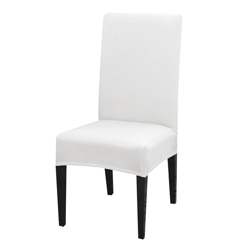 Solid Color Chair Cover Spandex Stretch Elastic Slipcovers Chair Covers White For Dining Room Kitchen Wedding Banquet Hotel