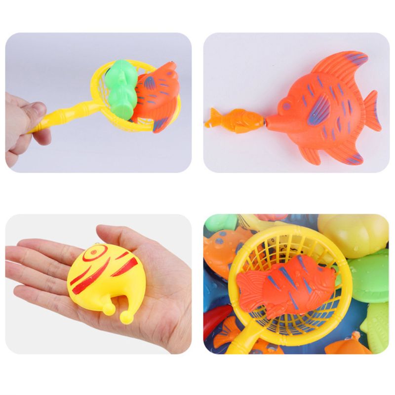 30/52 Pcs Magnetic Fishing Toys Plastic Fish Rod Set Kids Playing Water Game Educational Gift