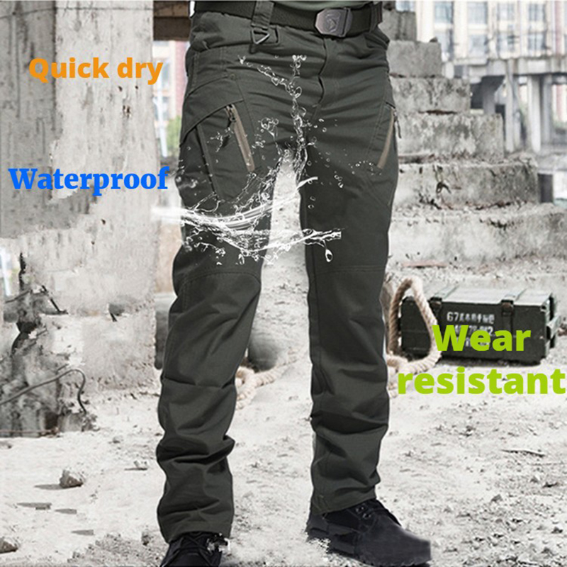 IX9 Waterproof Militar Tactical Pants Combat Trousers SWAT Army Military Pants Mens Cargo Outdoors Pants Casual Cotton Trousers