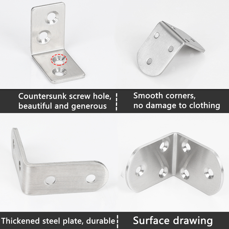 90 Degree Thickened Stainless Steel L-shaped Angle Bracket Fixed Bracket Connector Laminate Bracket Support
