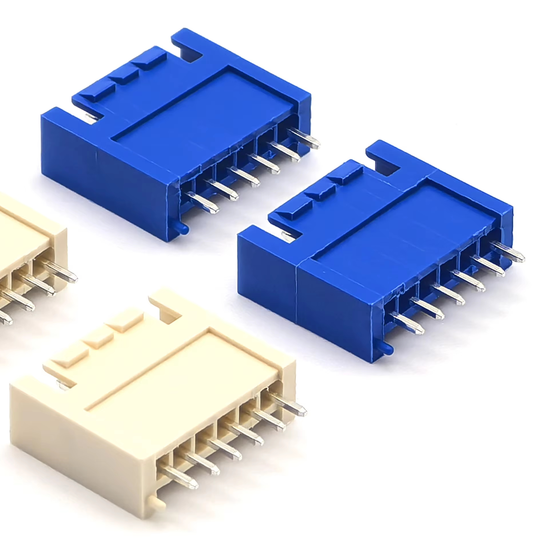 WAFER HAC Pin header Connector Full Tin Plating With Locking Clip Beige/Blue 6P