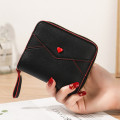 PURDORED 1 Pc Mini Heart Card Wallet Business Card Holder Organizer Women Bank Credit Card Holder Bag ID Card Coin Purse Bag