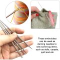 Nonvor 20 Pack Blind Long Sewing Needles Embroidery Large Eye Stitching Needles Beading Doll Making Sewing Art Crafts