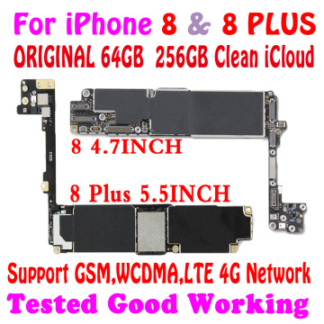 Free iCloud Original For iphone 8 & 8 PLUS Motherboard unlocked For iphone 8 8plus logic main boards work perfectly MB NO ID