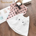 Bear Leader Girls Sets 2021 New Fashion Summer Kids Clothes Polka Dot T-Shirt and Cute Cartoon Skirt Girls Clothing For 2-6Y