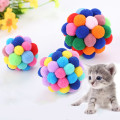 Cute plush Bouncy Ball Pet Cat Toy Colorful Handmade Bells Built-In Catnip Interactive Toy Cat nature Mice Animal Toys