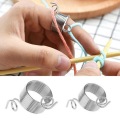 2 pcs Stainless Steel knitting Tool Yarn Spring Guides Braided Knuckle Assistant Jacquard Needle Thimble DIY Sewing Accessories