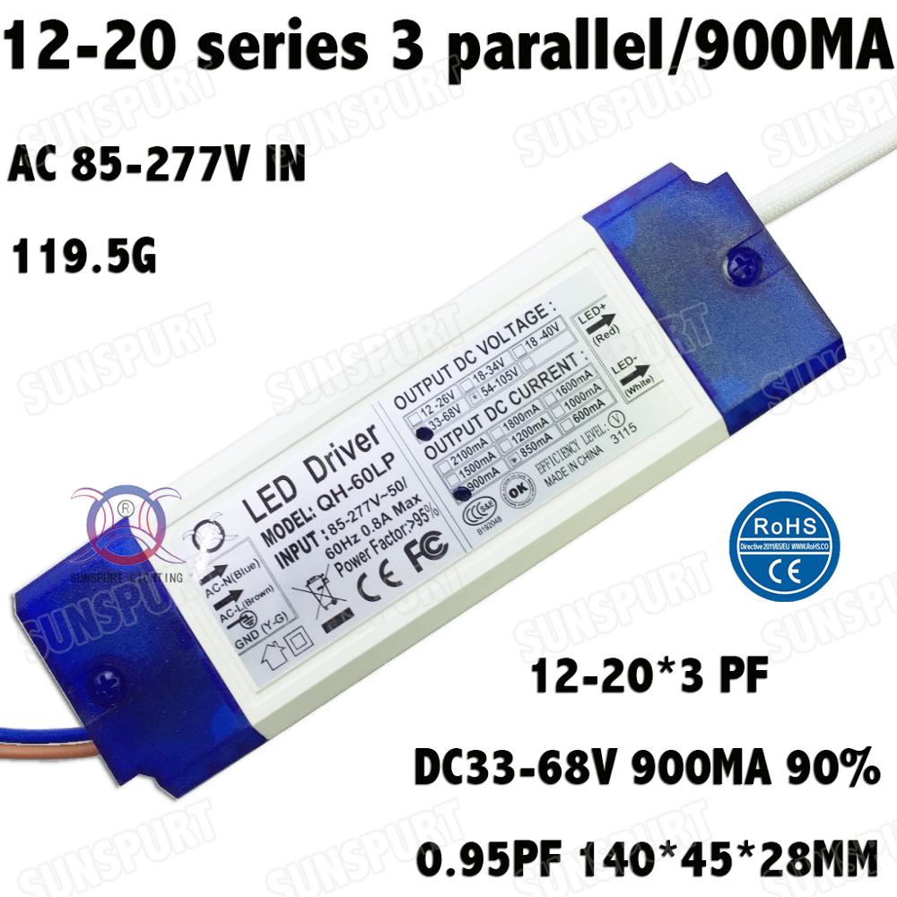 Inside External High PFC CE 40-80W AC85-277V LED Driver 12-20Cx3B 900mA 12-20Cx4B 1200mA DC35-68V Constant Current Free Shipping