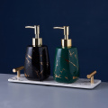 Nordic Style Marble Ceramic Three-piece Suit Home Hotel Bathroom Set Ornaments Shower Gel Shampoo Lotion Bottle with Tray