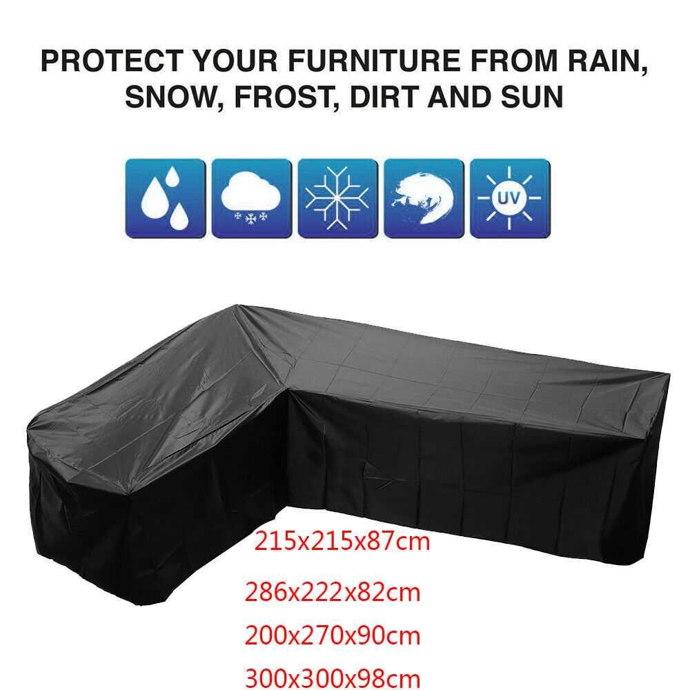 3pcs outdoor garden furniture cover L corner sofa waterproof cover furniture sofa dust cover outdoor table cover