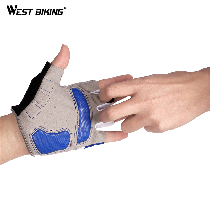 WEST BIKING Breathable Half Finger Cycling Gloves Anti Slip Pad Motorcycle MTB Road Bike Gloves Men Women Sports Bicycle Gloves