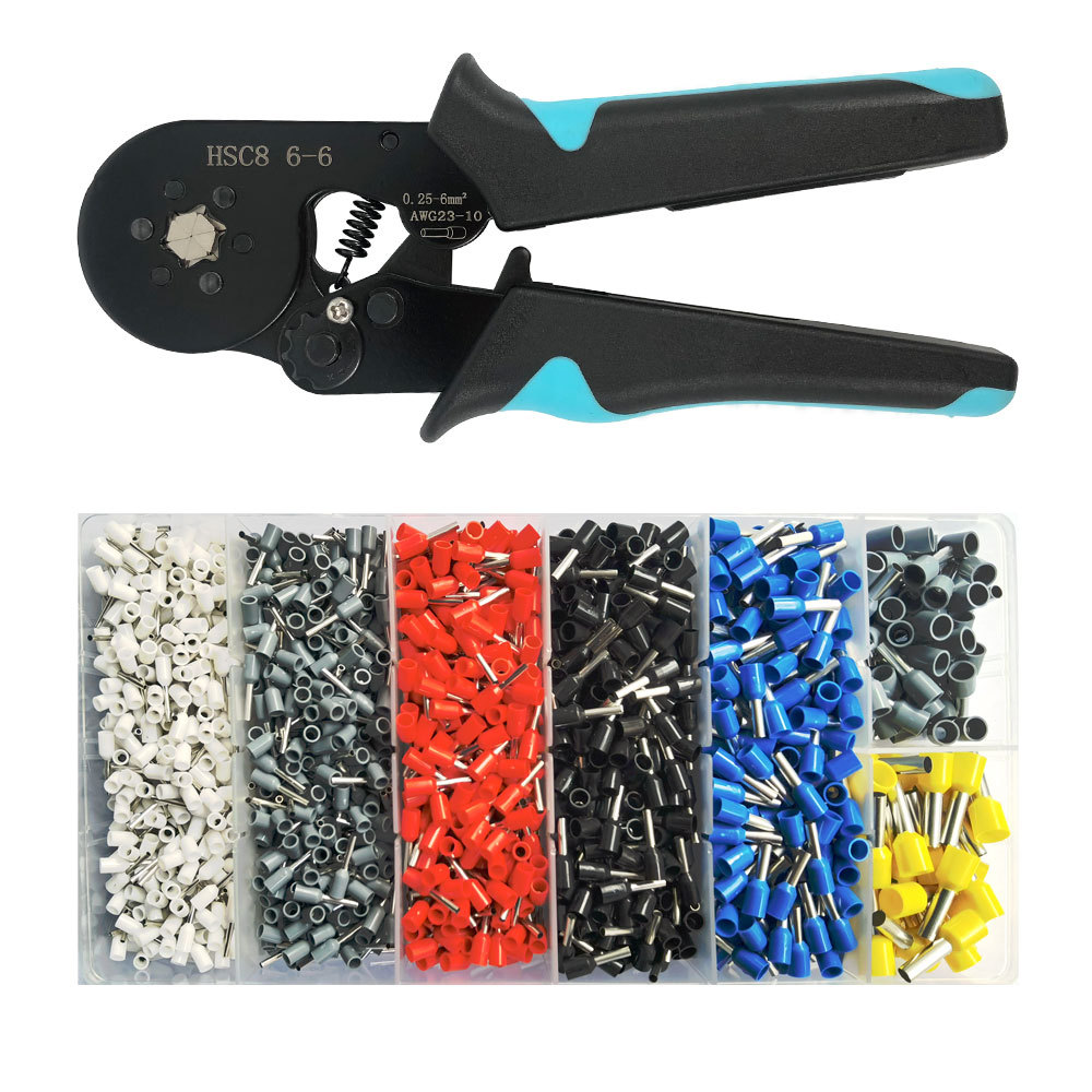 0.25-6mm2 Pliers Tubular Terminal Crimping Clamp Set with Multi-function Clamp Tools Set Professional Wire Stripper Tools Set