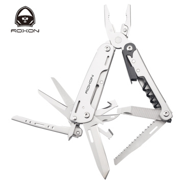 ROXON S801S 16-in-1 Multitool Pliers-Pocket knife, scissors, wire cutter, screwdriver, Bits Group, EDC tool, Survival, Camping,