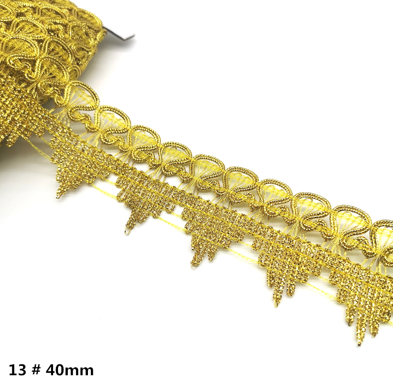 2 yards Gold Silver Lace Ribbon Trims For Stage Performance Party Cosplay Wedding Clothes DIY Sewing Garments Accessories