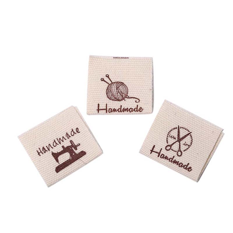 50Pcs Washable Cotton Clothing Labels Cotton tape printing Handmade Embossed Tags DIY Flag Labels For Garment Sewing Accessories