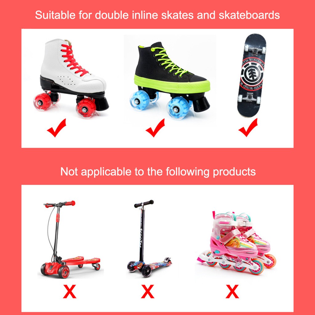 4PC Double Row Roller Skating Roller Skates Accessories Transparent Flashing Universal Wheel Lighting Roller Skating Wheels #YL5