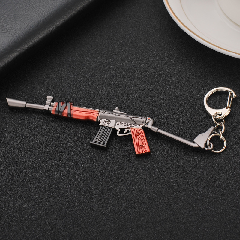 Hot Game Metal Little Gun Pickaxe PUBG Weapon Rifle Model AK Guns CS Keyring Key Gift Toys for Men Gifts Souvenirs