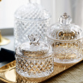 Eurpean Style Crystal Glass Jar Emboss Household Food Snack Candy Bottles Newly Married Festive Make Up Jewelry Storage Tank