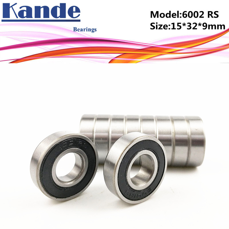 6002RS Bearing 4pcs ABEC-5 High quality 6002 2RS Single Row Deep Groove ball bearing 6002-2RS 15x32x9 mm Kande bearing