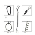 Wire Fishing Lanyards Boating Ropes 6 Colors Camping Coiled Retention String Fishing Rope Camping Carabiner Secure Lock Tackle