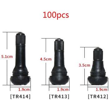 100pcs TR414/TR413/TR412 Rubber Tire Valve Cap Car Truck Tubeless Tyre Valve Stem Cover Zinc Alloy Rubber Tire Stem Caps