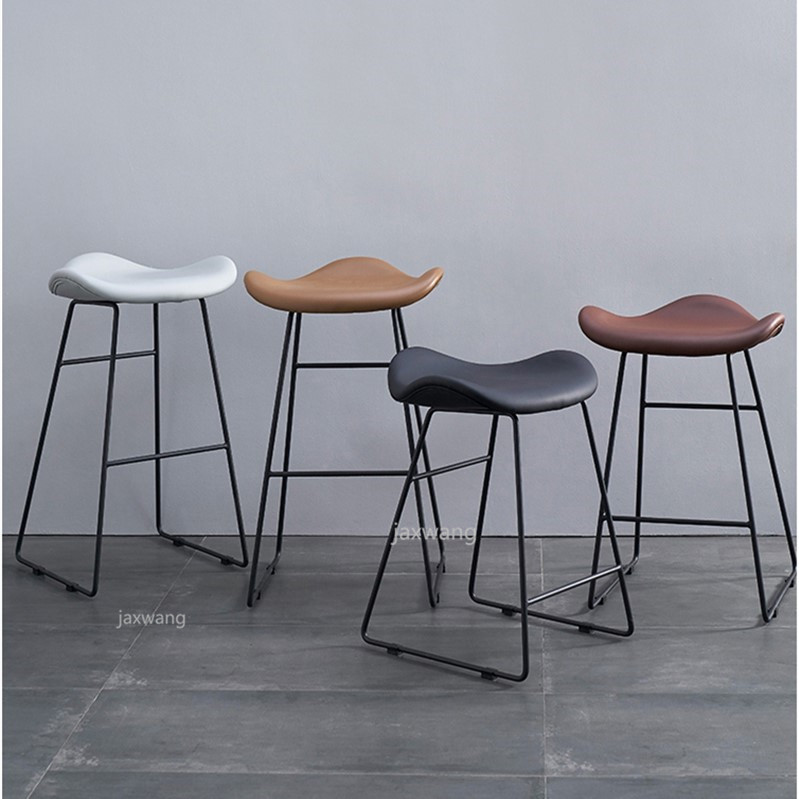 Modern Classic Industrial Style Bar Stool Loft Nordic Design Upholstered PU Leather Bar Chair Kitchen Room Counter Bar Stools