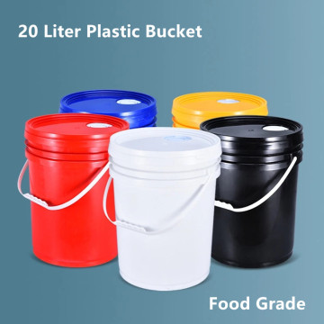 20L PP food grade plastic bucket 5 gallon Thicken container for oil paint lubricating grease packing barrel with lid and handle