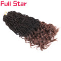 Full Star Ombre braiding hair Senegalese twist hair crochet braids synthetic crochet braid hair 14" 35 strands /pack ends curly