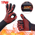 1pair Barbecue Gloves BBQ Gloves Kitchen Oven Mitts Baking Glove Extreme Heat Resistant Multi-Purpose Grilling Cook Gloves #LR1