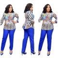 L-3XL Plus Size 2 Piece Women's Sets Africa Clothing Suits Ladies Tops+pants Suits African Set for Ladies American Clothing