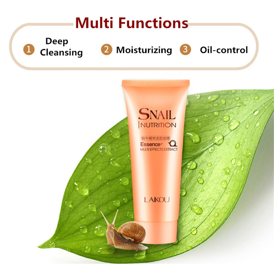 Snail Facial Cleanser Deep Clean Cosmetics Facial Cleansing Rich Anti Aging Foaming Organic Natural Gel Daily Face Wash